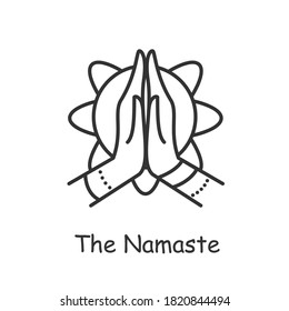 Namaste Line Icon Indian Womens Hand Stock Vector (Royalty Free ...