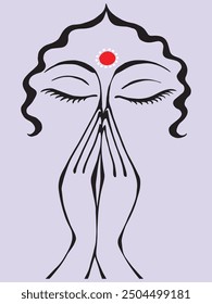 Namaste Logo Icon Vector Design