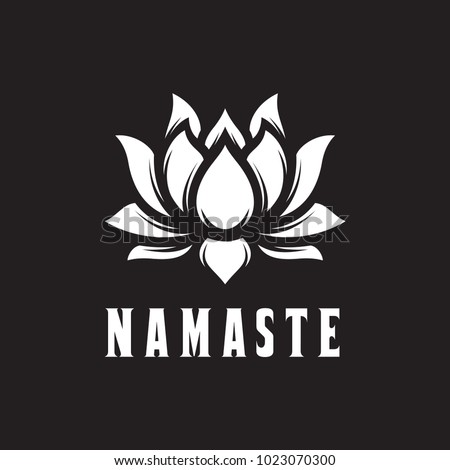 Namaste Sign Hello Hindi Lotus Flower Stock Vector Royalty Free