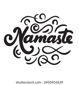 Namaste text. Hand drawn vector art.