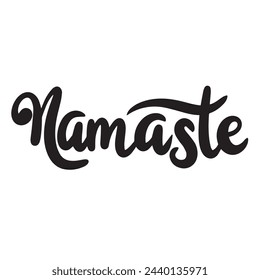 Namaste text isolated on transparent background. Hand drawn vector art