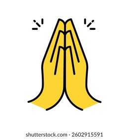 Namaste vector filled outline icon. EPS 10 file