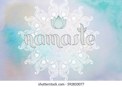 Namaste vector lettering illustration