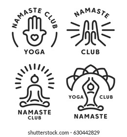 Namaste Yoga Logo And Icon Set