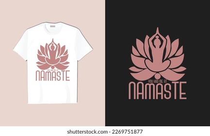 Namaste yoga t-shirt design | yoga illustration | yoga vector | new yoga design | healthy lifestyle design