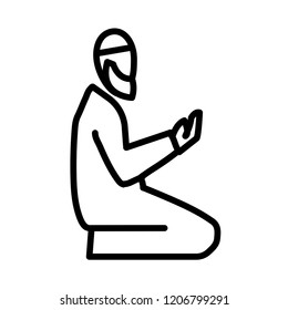 Namaz islamic prayer vector icon
