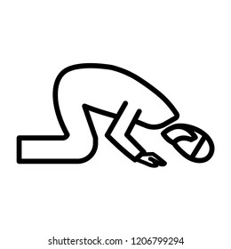 Namaz islamic prayer vector icon