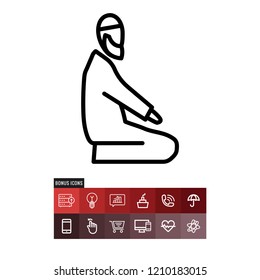 Namaz islamic prayer vector icon