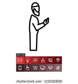 Namaz islamic prayer vector icon