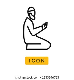 Namaz islamic prayer vector icon