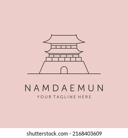 namdaemun icon line art logo vector symbol illustration design