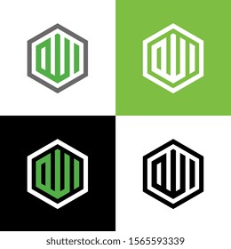 The name of Allah calligraphy, geometric logo design, hexagon shape vector illustration