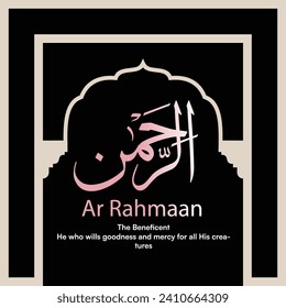 Name of ALLAH, Meaning, All praise to ALLAH, Name of GOD, Arabic Language, Arabic Typographic Design, Arabic Typography, Vector, Eps, English Translation.