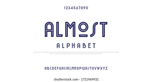 name is ALMOST alphabet, rustic font with line in the middle