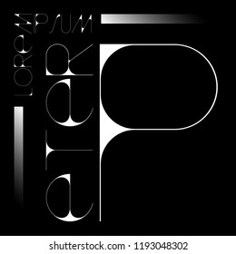 Name of alphabet letter logo type font P