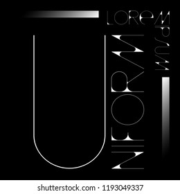 Name of alphabet letter logo type font U