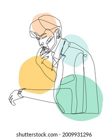 Name of artwork: "bad boy" One-line art. The charm of this piece is the lines of different painters.