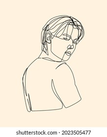 Name des Kunstwerks: "Men number 49" Ein-Linien-Kunst. Der Charme dieses Stückes sind die Linien verschiedener Maler. Erstellt durch ART of ONE LINE.