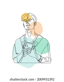 Name of artwork: "shoulder bag" One-line art. The charm of this piece is the lines of different painters.