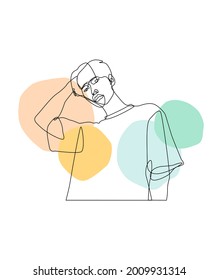 Name of artwork: "still confused" One-line art. The charm of this piece is the lines of different painters.