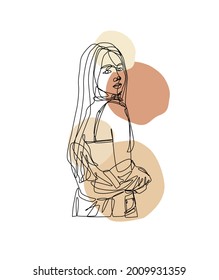 Name of artwork: "turn around" One-line art. The charm of this piece is the lines of different painters.