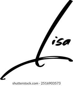 Name Of Baby Girl Lisa Cursive  Typography Hand Written Brush Text