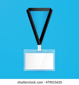 Name Badge Empty Mockup. Vector Illustration Of Identity Card Template.