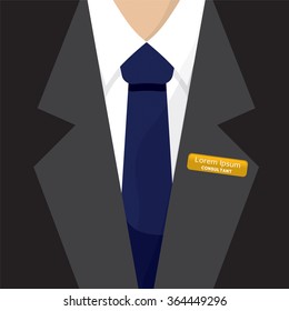 Name Badge On Shirt Vector Illustration