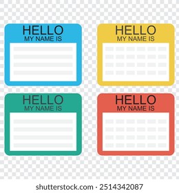 name badge template. hello my name is blank template. EPS 10.
