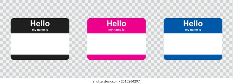 name badge template. hello my name is blank template. EPS 10.