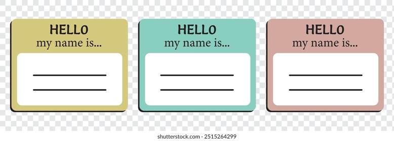 name badge template. hello my name is blank template. EPS 10.