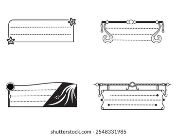 name box clipart design with creative line art