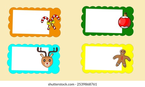 name box cute, along with an empty notes for kids education. perfect for a Christmas themed school reminder.