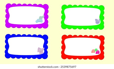 name box shape cute kawaii for kids education - set of notebook printable reminder 