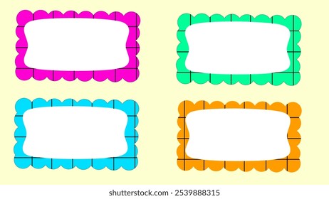 name box shape plaid cute kawaii for kids education - set of notebook printable reminder