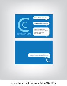 Name Card Business For Introduce Yourself In Blue Chatty Vector