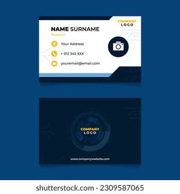 Name Card with Circle Tech Theme Design for Business or Company