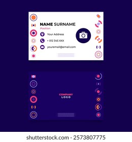 Name Card Design with Abstract Geometric Composition, perfect for Technology or Creative Project