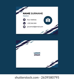 Name Card Design with Abstract Geometric Lightning Frame