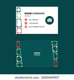 Name Card Design with Abstract Stroke Bold Border