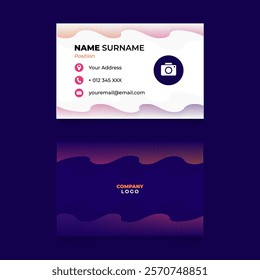 Name Card Design with Aurora Gradient Effect