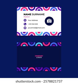 Name Card Design with Circular Shape Frame