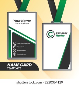 Name card design . double sided Name card template modern and clean style.