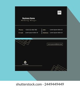  Name card design. Modern Business Card template vector design. Simple Black Business Card, 