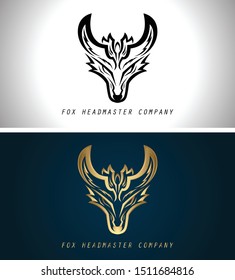 name card fox design logotype. premium luxury pictorial mark logo.