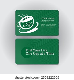 name card green background for cafe and restorant