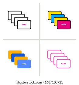 Name card icon. Graphic element illustration on white background. Vector Illustration. 