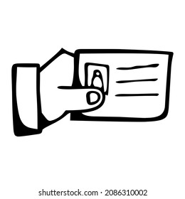 tarjeta de nombre de la ilustración de mano de administración