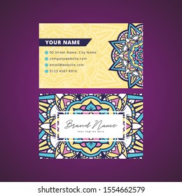 Name Card With Mandala Geometric Background