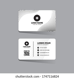 Name Card Minimal Black and white